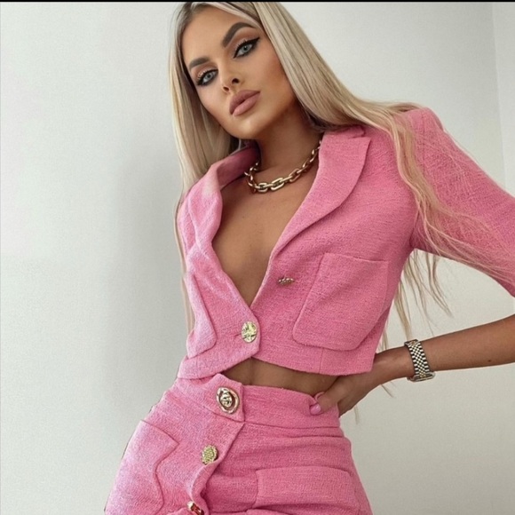 GORGEOUS ZARA NWT Gold Buttons Tweed Blazer - Picture 2 of 14